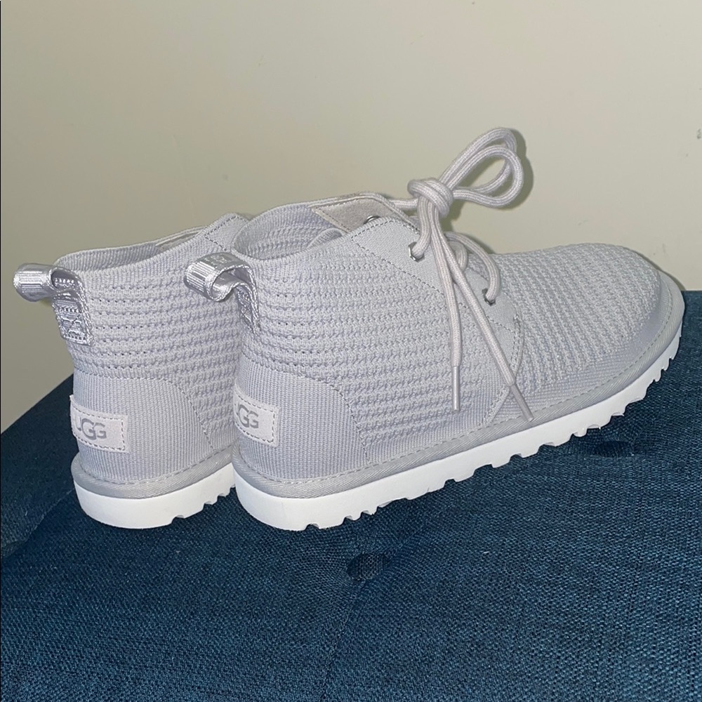 UGG Light Gray Knit Lace-Up Boots